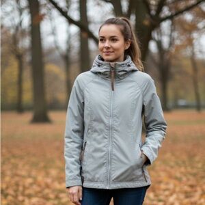 Naketano Bomber Jacket Women’s Medium Brave New World Green High Collar Full Zip